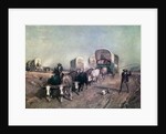 Train of Conestoga Wagons in 1850s America. by Anonymous