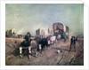 Train of Conestoga Wagons in 1850s America. by Anonymous