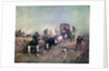Train of Conestoga Wagons in 1850s America. by Anonymous