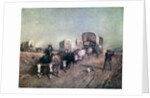 Train of Conestoga Wagons in 1850s America. by Anonymous