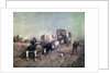 Train of Conestoga Wagons in 1850s America. by Anonymous
