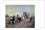 Train of Conestoga Wagons in 1850s America. by Anonymous