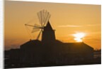 Windmill and saltworks at sunset, Marsala, Sicily, Italy by Anonymous