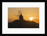 Windmill and saltworks at sunset, Marsala, Sicily, Italy by Anonymous