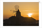 Windmill and saltworks at sunset, Marsala, Sicily, Italy by Anonymous