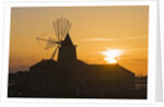 Windmill and saltworks at sunset, Marsala, Sicily, Italy by Anonymous
