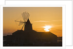 Windmill and saltworks at sunset, Marsala, Sicily, Italy by Anonymous