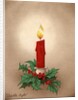 Vintage Illustration of Christmas Candle with Holly by Anonymous