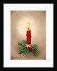 Vintage Illustration of Christmas Candle with Holly by Anonymous