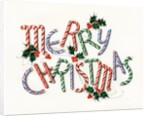 Vintage Illustration of "Merry Christmas" made of Candy Canes by Anonymous