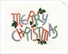 Vintage Illustration of "Merry Christmas" made of Candy Canes by Anonymous