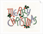 Vintage Illustration of "Merry Christmas" made of Candy Canes by Anonymous