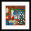 Vintage Illustration of Christmas Tree by Fireplace by Anonymous