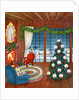 Vintage Illustration of Christmas Tree by Fireplace by Anonymous