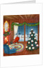 Vintage Illustration of Christmas Tree by Fireplace by Anonymous