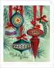 Vintage Illustration of Five Christmas Tree Ornaments by Anonymous
