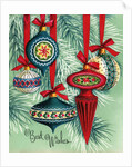 Vintage Illustration of Five Christmas Tree Ornaments by Anonymous