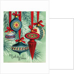 Vintage Illustration of Five Christmas Tree Ornaments by Anonymous