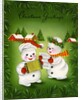 Vintage Illustration of Christmas Snowman Couple by Anonymous
