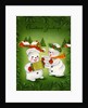 Vintage Illustration of Christmas Snowman Couple by Anonymous