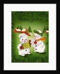 Vintage Illustration of Christmas Snowman Couple by Anonymous