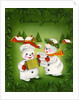 Vintage Illustration of Christmas Snowman Couple by Anonymous