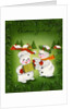 Vintage Illustration of Christmas Snowman Couple by Anonymous
