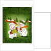 Vintage Illustration of Christmas Snowman Couple by Anonymous