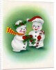 Vintage Illustration of Christmas Snowman Couple by Anonymous