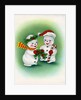 Vintage Illustration of Christmas Snowman Couple by Anonymous