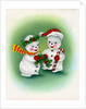 Vintage Illustration of Christmas Snowman Couple by Anonymous