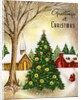 Vintage Illustration of Christmas Tree in a Town Square by Anonymous