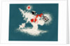 Vintage Illustration of Christmas Snowman with Tree by Anonymous