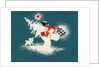 Vintage Illustration of Christmas Snowman with Tree by Anonymous
