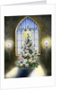 Vintage Illustration of Christmas Tree by a Church Window. by Anonymous