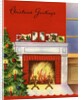 Vintage Illustration of Christmas Tree by Fireplace by Anonymous