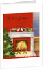 Vintage Illustration of Christmas Tree by Fireplace by Anonymous