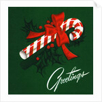 Vintage Illustration of a Christmas Candy Cane by Anonymous