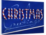 Christmas Greetings made of Candy Canes by Anonymous