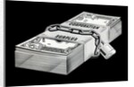 Stack of locked money labeled Corporation Surplus by Anonymous