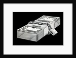 Stack of locked money labeled Corporation Surplus by Anonymous