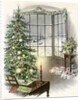Vintage Illustration of Christmas Tree by a Window. by Anonymous