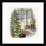 Vintage Illustration of Christmas Tree by a Window. by Anonymous