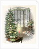 Vintage Illustration of Christmas Tree by a Window. by Anonymous