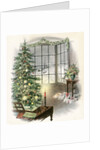 Vintage Illustration of Christmas Tree by a Window. by Anonymous