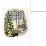 Vintage Illustration of Christmas Tree by a Window. by Anonymous