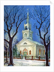 Country Church in Snow During Christmas by Anonymous