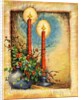 Vintage Illustration of Christmas Candles with Holly by Anonymous