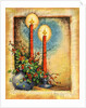 Vintage Illustration of Christmas Candles with Holly by Anonymous