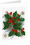 Christmas Greetings with Holly Leaves and Berries by Anonymous
